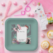 Teal & Blush Wedding Paper Plates Pappteller (Party)