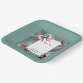 Teal & Blush Wedding Paper Plates Pappteller (Gewinkelt)