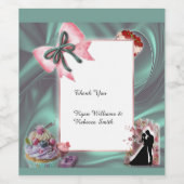 Teal & Blush Wedding Wine Bottle Label Weinetikett (Einzelnes Label)