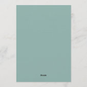 Teal-blüten-Künstlerische-Blüten-Hochzeit Einladung (Rückseite)
