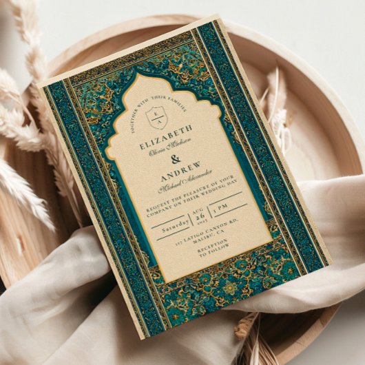 Teal-Bogen islamische Hochzeit Einladung