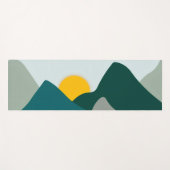 Teal Boho Berg Yogamatte (Vorderseite (Horizontal))