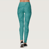Teal Boho Mandala Minimalist Yoga Leggings (Rückseite)