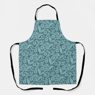 Teal Botanisches Erbe Floral Schürze