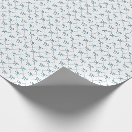 Teal bows on white background   geschenkpapier (Ecke)