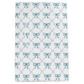 Teal bows on white background   mittlere geschenktüte (Vorderseite)