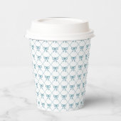Teal bows on white background, pappbecher (Links)