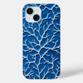 Teal Branch Texture iPhone Case Modern Design (Rückseite)