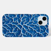 Teal Branch Texture iPhone Case Modern Design (Rückseite (Horizontal))