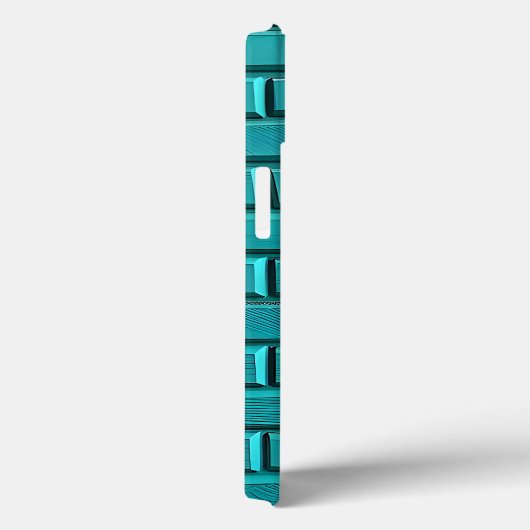 Teal Brick Wall iPhone Case Cool Design (Rückseite / Rechts)
