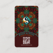 Teal Brown Earthy Eastern Yin Yang Holistic Telefonnummerkarte (Vorderseite)