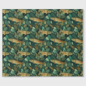 Teal Brown Trout Underwater Botanical Geschenkpapier (Flach)