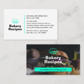 Teal Burger Photo Restaurant Chef Food Visitenkarte (Vorne/Hinten)