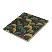 Teal-Burgund-Teiliges Ginkgo-Muster  Fliese (Seite)
