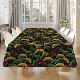 Teal-Burgund-Weidenblatt-Muster  Tischdecke