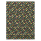 Teal Burgundy Ginkgo Pattern  Tischdecke (Vorderseite)