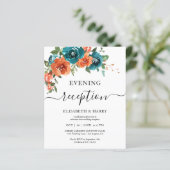 Teal Burnt Orange Budget Rust Budget Wedding (Stehend Vorderseite)