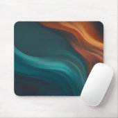 Teal Burnt Orange Fluid Currents Mauspad (Mit Mouse)