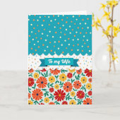 Teal Burst Muttertagskarte für Ehefrau Karte (Gelbe Blume)