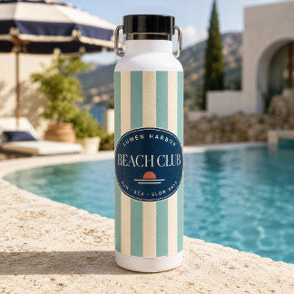 Teal Cabana Streifen Isolierwasserflasche Trinkflasche