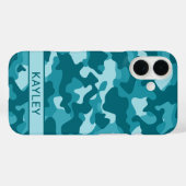 Teal Camouflage Personalized Case-Mate iPhone Hülle (Rückseite (Horizontal))