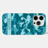 Teal Camouflage Personalized Case-Mate iPhone Hülle (Rückseite (Horizontal))