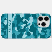 Teal Camouflage Personalized Case-Mate iPhone Hülle (Rückseite (Horizontal))