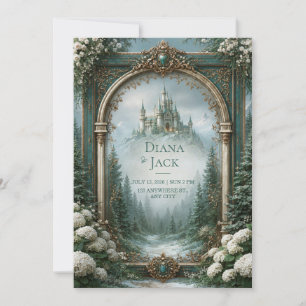 Teal Castle Hochzeit Einladung