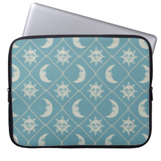 Teal Celestial Sun And Moon Laptopschutzhülle