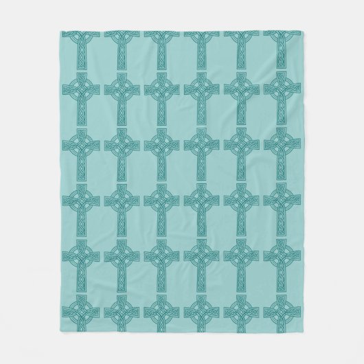 Teal Celtic Cross Blanket Fleecedecke (Vorderseite)