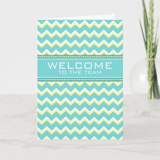 Teal Chevron Employee Welcome to the Team Card Karte (Vorderseite)