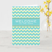 Teal Chevron Employee Welcome to the Team Card Karte (Gelbe Blume)