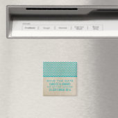 Teal Chic Chevron Save-the-Date-Magnet Magnet (In Situ (Geschirrspüler))