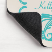 Teal Chic Damast-Mausepad Mousepad (Ecke)