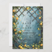 Teal Citrus Blossom Garden Wedding Save The Date (Vorderseite)