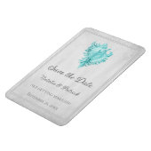 Teal Conch Shell Save-the-Date-Magnet Magnet (Linke Seite)