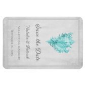 Teal Conch Shell Save-the-Date-Magnet Magnet (Horizontal)