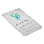 Teal Conch Shell Save-the-Date-Magnet Magnet (Rechte Seite)