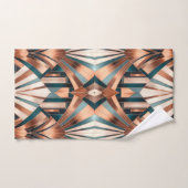 Teal Copper Geometric Skyscraper Neo Art Deco Badhandtuch Set (Handtuch)