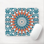 Teal Coral Modern Mandala Desk Pattern Mousepad (Mit Mouse)