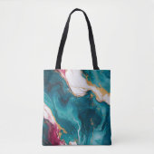 Teal & Crimson Marble Elegance Tasche (Vorderseite)