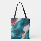 Teal & Crimson Marble Elegance Tasche (Rückseite)