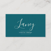 Teal Custom QR Code Interior Design Professional Visitenkarte (Vorderseite)