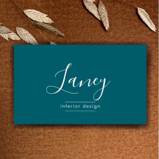 Teal Custom QR Code Interior Design Professional Visitenkarte