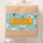 Teal Cute Daisy Flower Address Labels (Insitu)