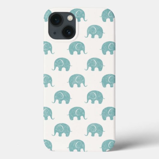Teal Cute Elephant Pattern Case-Mate iPhone Hülle (Rückseite)