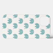 Teal Cute Elephant Pattern Case-Mate iPhone Hülle (Rückseite (Horizontal))