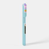 Teal Cute Modern 3 Photo Layout Custom iPhone Hülle (Rechte Seite)