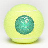 Teal Dog Name Tennis Ball 'toss, fetch, repeat' (Vorderseite)