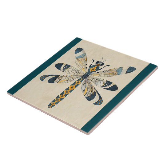 TEAL DRAGONFLY DECORATIVE TILE FLIESE (Seite)